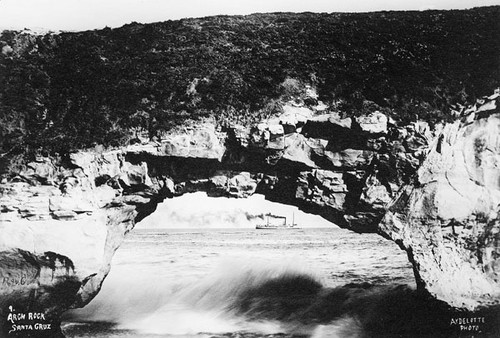 "Arch Rock," with a steamship