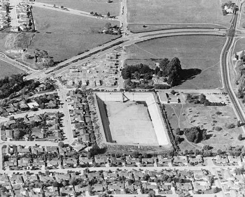 Aerial view of the Bay Street Reservoir