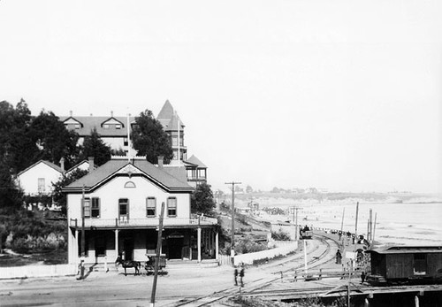 Railroad tracks near the Sea Beach Hotel