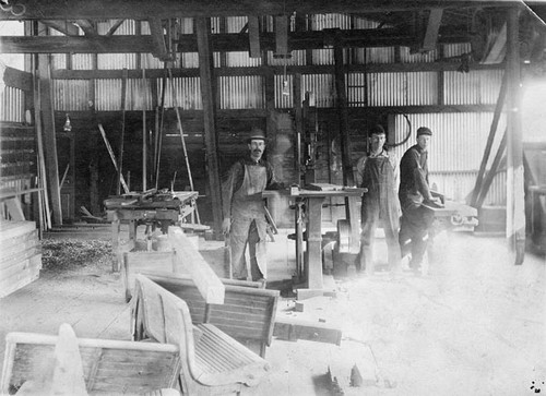 Interior of the carpenter shop in the Union Traction carbarn