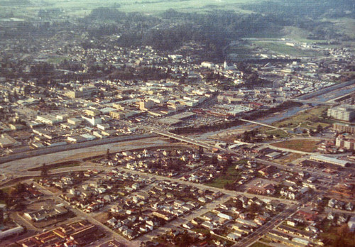 Aerial view of downtown Santa Cruz