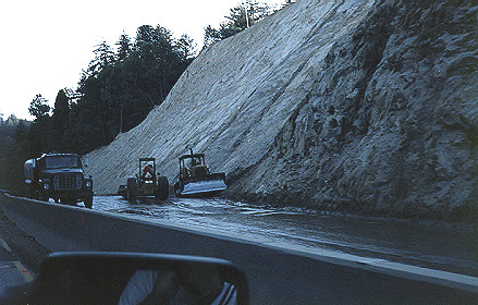 Bulldozers used in the cleanup after the earthquake