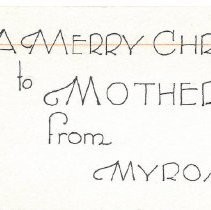 Christmas Card Designed by Myron Hotchkiss