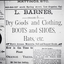 L. Barnes store--advertisement