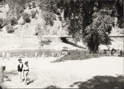 Bidwell Bar Bridge and beach with bathers