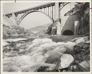 Diversion Tunnel #1 flowing around Oroville Dam