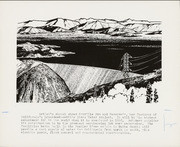 Artist's sketch of Oroville Dam and Reservoir