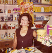 Woman at the pharmacy counter, East Los Angeles, California