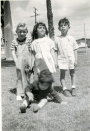 Mu√±oz siblings posing at Laguna Park, East Los Angeles, California