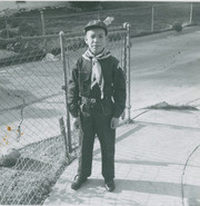 Joe Ramirez in his Cub Scout uniform, Malabar Park, Boyle Heights, California