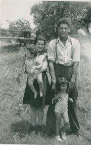 Aparicio family at the Los Angeles River, Los Angeles County, California