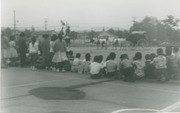 Screen actor Montie Montana at Hammel Street Elementary School, East Los Angeles, California