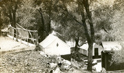 Cabins stud hillside at Kneen's Kamp in Topanga, California