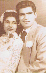 Amado R. Esparza and Ofelia Esparza's wedding portrait, Los Angeles, California