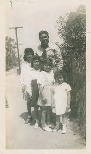 Frank Estrada with his nieces, East Los Angeles, California