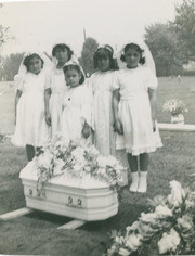 Funeral for infant Gomez at Calvary Cemetery, East Los Angeles, California