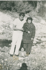 Isabel Luna Aparicio, Pancho Aparicio and Concha Aparicio at the Los Angeles River, Los Angeles County, California