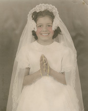 Vibiana Aparicio-Chamberlin's First Holy Communion portrait, East Los Angeles, California