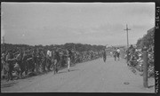 Spectators and the finish of the 1921 girl's race