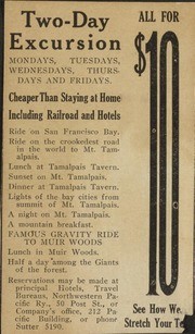 Advertisement for a two-day excursion on Mt. Tamalpais