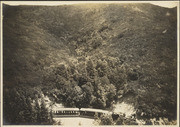 Mill Valley and Mt. Tamalpais Railway train on Mt. Tamalpais, seen from above