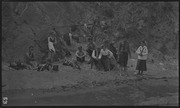 Group at Big Lagoon with clothing drying in background