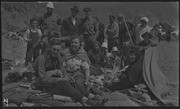 Group photo at Big Lagoon with woman in shawl in front