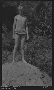 Man standing on rock at Russian River