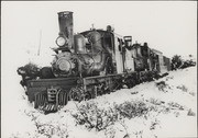 Mt. Tamalpais & Muir Woods Railway Engine No. 8 in snow on Mt. Tamalpais