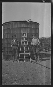 J. Meehan and R. Coyne at Mt. Diablo with water tank