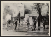 Firemen on ladders on View Street