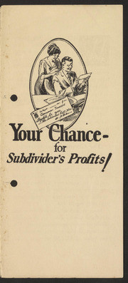 Your Chance for Subdivider's Profits!