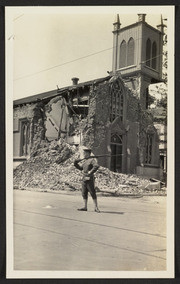 Santa Barbara 1925 Earthquake Damage - Catholic Church