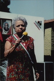 Candelaria Corral With Microphone