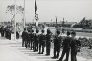 Boy Scouts In Flag Raising Ceremony