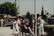 Feliciana Trujillo And Armando Mora During Flag Raising
