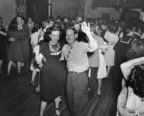 Couple at a dance, associated with the University of California Division of War Research