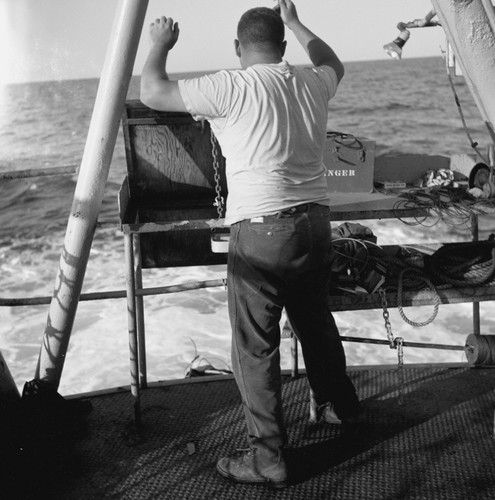 [Maxwell Silverman with explosives on R/V Spencer F. Baird]