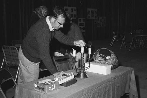 Farewell to Revelle Party, Walter Munk lighting candles