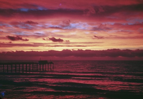 [Scripps Institution of Oceanography pier at sunset]