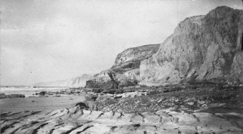 The Whale Rocks on the beach at low tide at the Scripps Institution for Biological Research, which became Scripps Institution of Oceanography. 1919