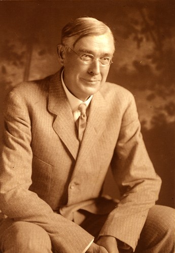 Portrait of Frederick Baker (1854-1938) a conchologist and Honorary Curator of Mollusks at the Scripps Institution of Oceanography, his gift of a large carefully chosen shell collection to the Institution will ever be of basic value to whatever work may be done there in this field. Circa 1914