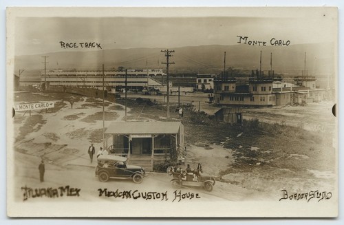 View of Tijuana with race track, Monte Carlo and custom house