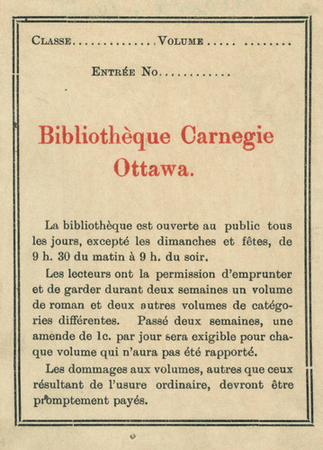 Bibliotheque Carnegie, Ottawa