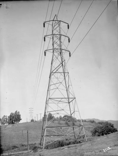 110 kv Transmission Line Towers from San Francisquito Canyon Power Plant No. 1