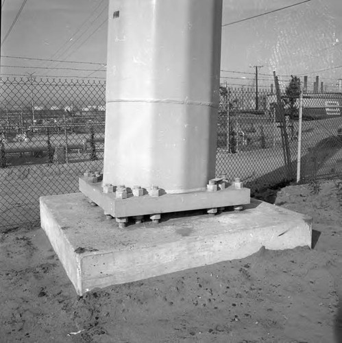 Close-up of base of Edison transmission towers