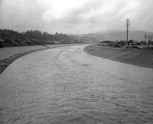 Los Angeles River after a heavy rain