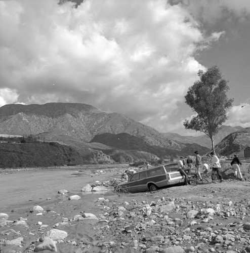 Storm damage at Hansen Dam Tujunga Wash and spreading grounds