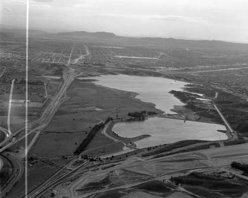 Air view of Van Norman Lakes