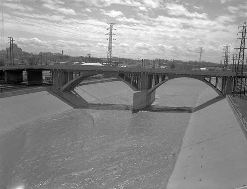 Los Angeles River after a heavy rain